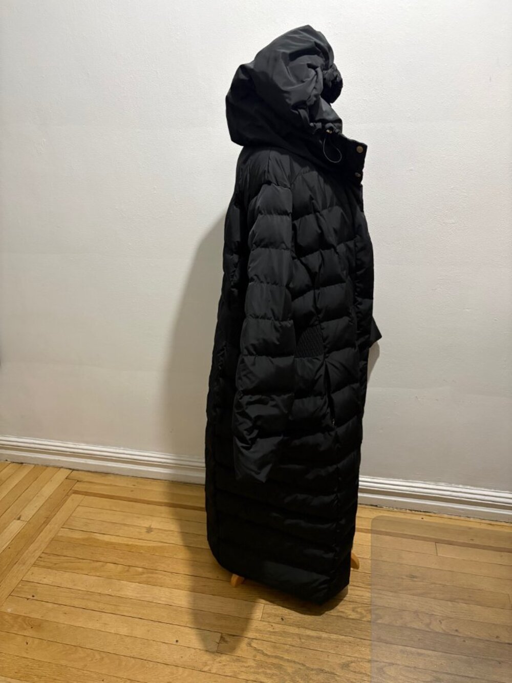 Cole Haan Signature Black Hooded Down Maxi Puffer Coat - Picture 6 of 14